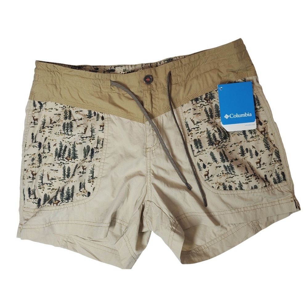 Columbia Womens 10 NWT Down The‎ Path Short Khaki Woodland Hiking Activewear